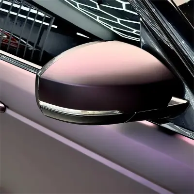 Ultra Matte Metallic Black Purple Car Vinyl Wrap review Bob 03
