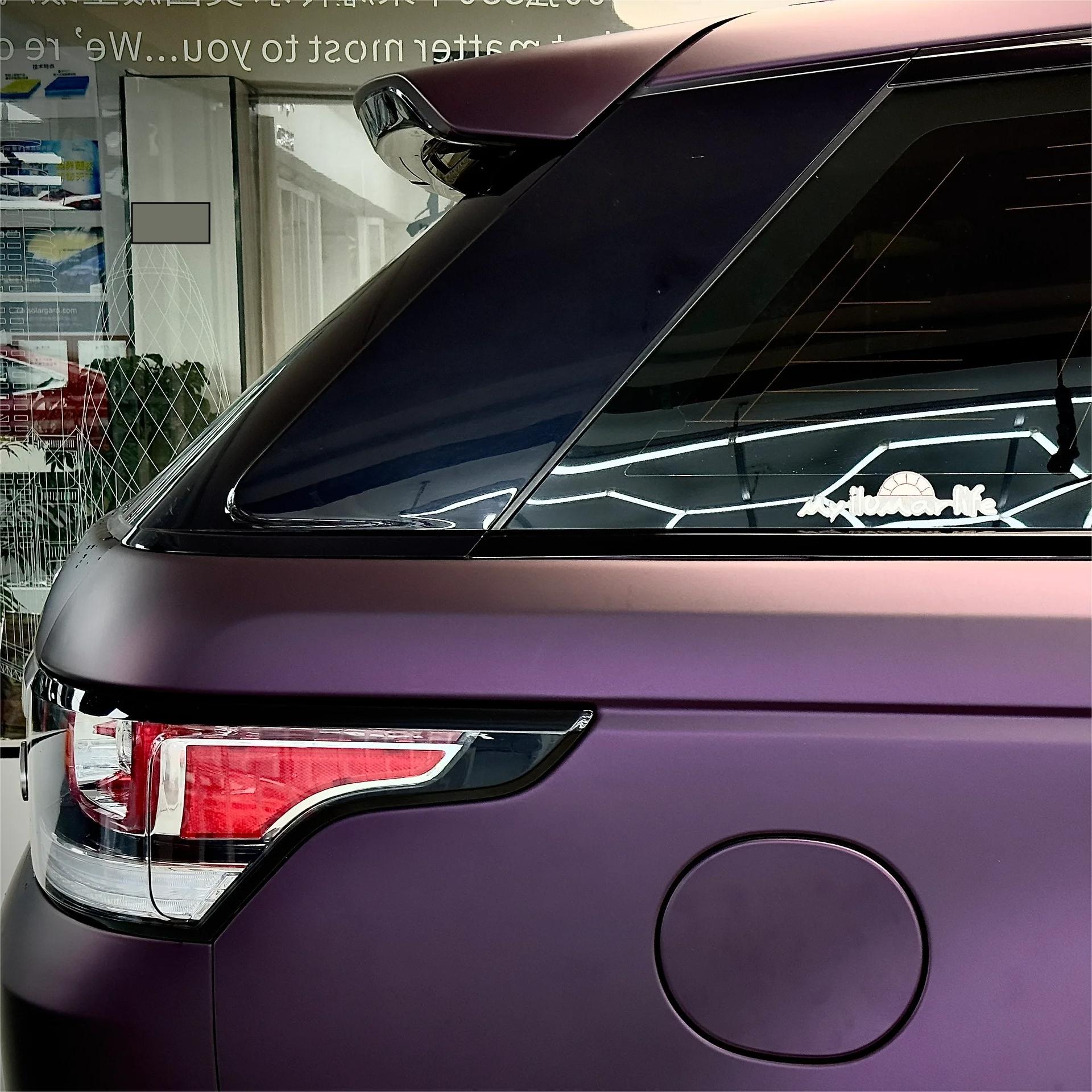 Ultra Matte Metallic Black Purple Car Vinyl Wrap review Bob 05