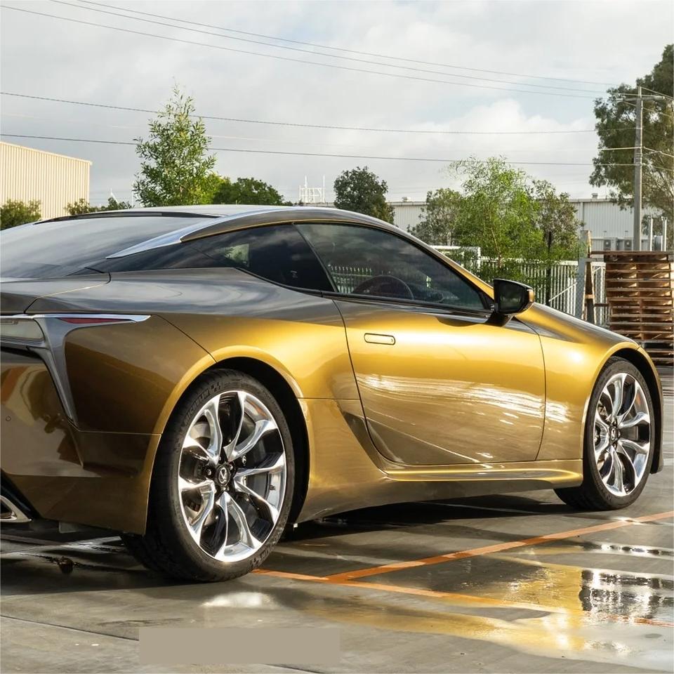 Gloss Metallic Midnight Gold Car Vinyl Wrap PET review Golf 02