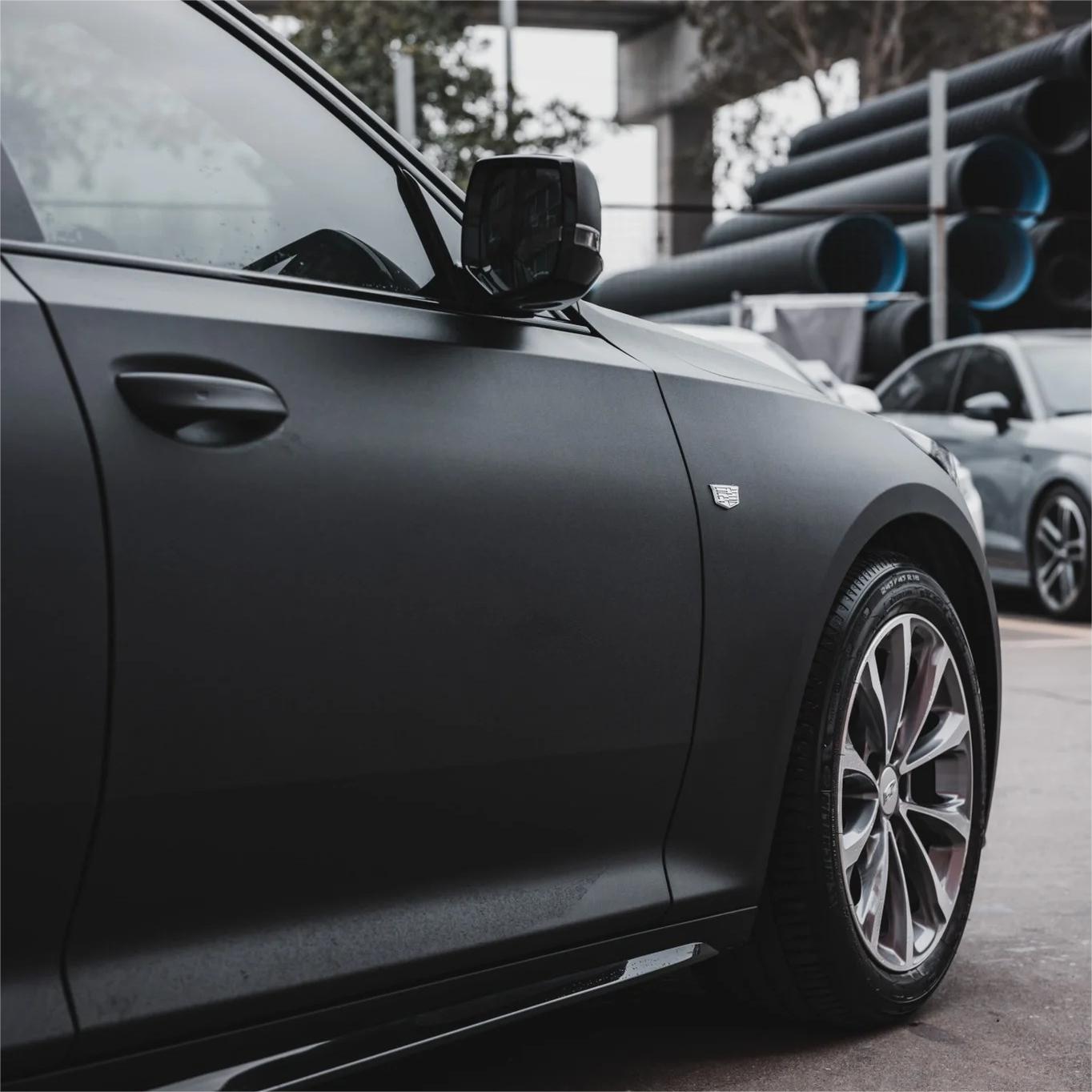 Ultra Matte Black Car Vinyl Wrap Tesla BMW PET review Bravo 02