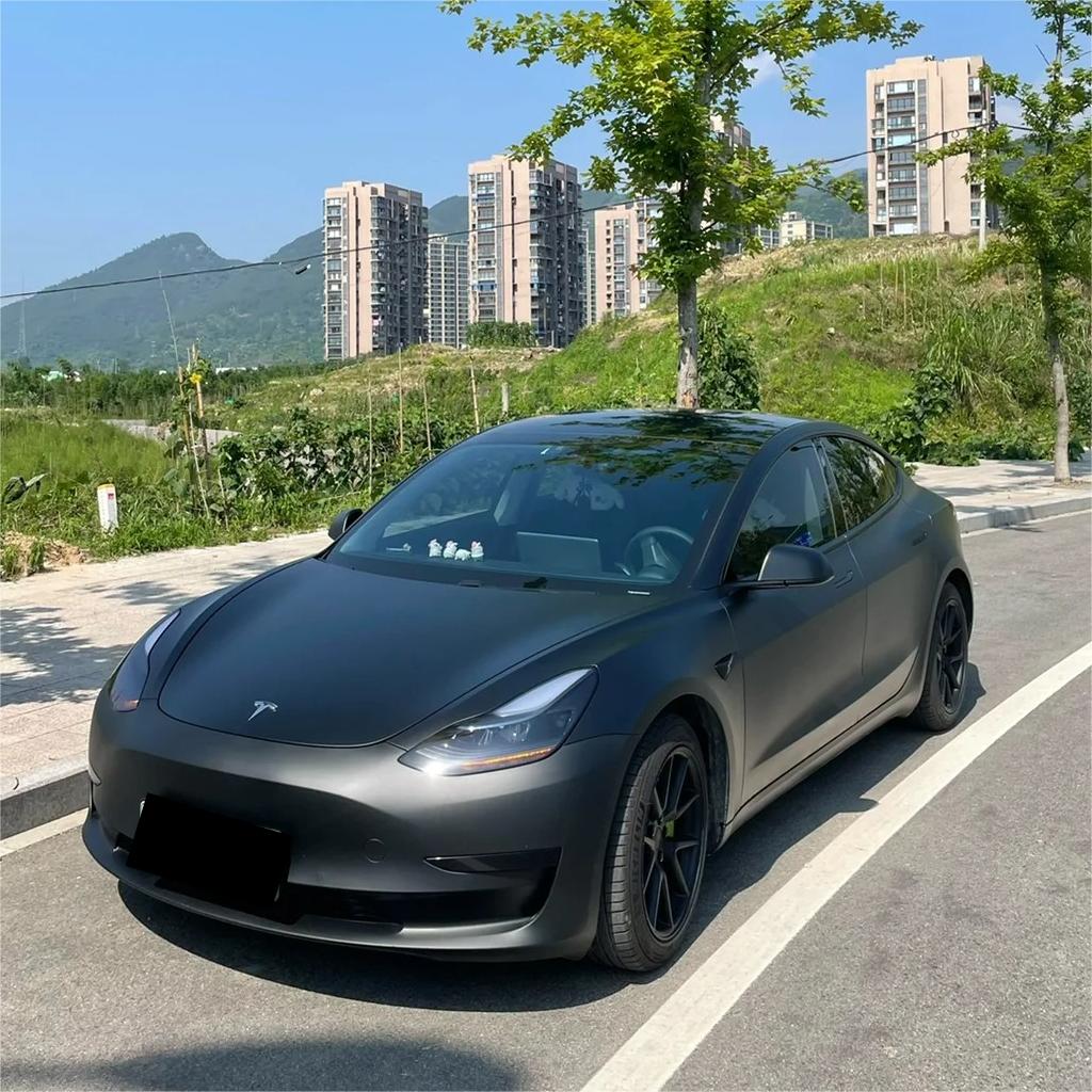 Ultra Matte Black Car Vinyl Wrap Tesla BMW PET review Hank 02