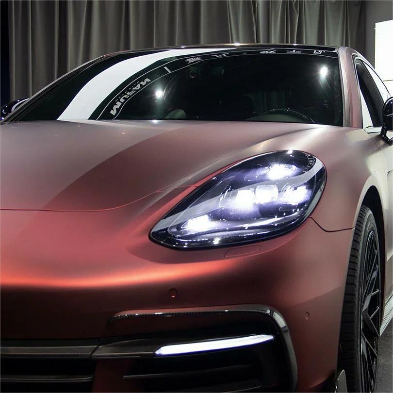 Matte Metallic Wine Red Car Vinyl Wrap review Hans 02