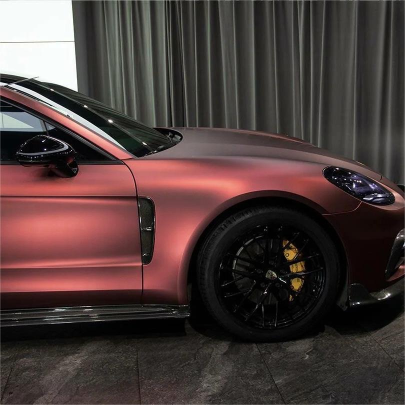 Matte Metallic Wine Red Car Vinyl Wrap review Hans 03
