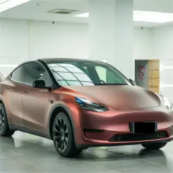 Matte Metallic Wine Red Car Vinyl Wrap review Karen 02