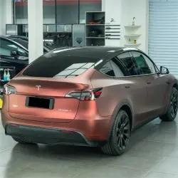 Matte Metallic Wine Red Car Vinyl Wrap review Karen 05