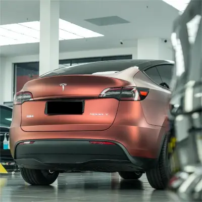 Matte Metallic Wine Red Car Vinyl Wrap review Karen 05