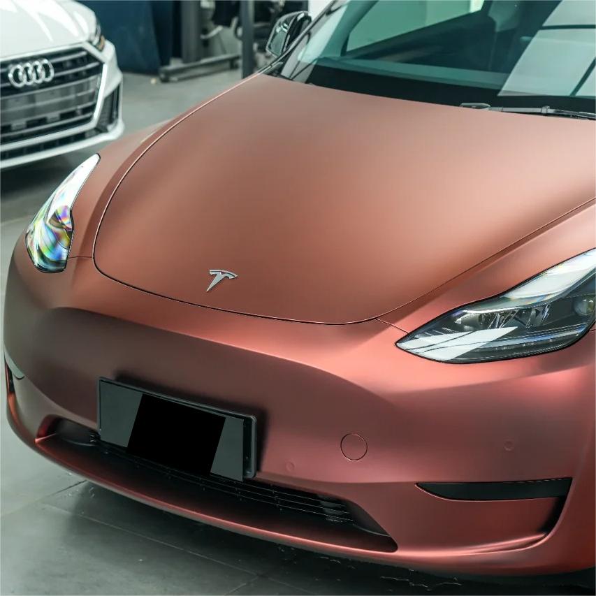 Matte Wine Red Car Vinyl Wrap review Karen 03