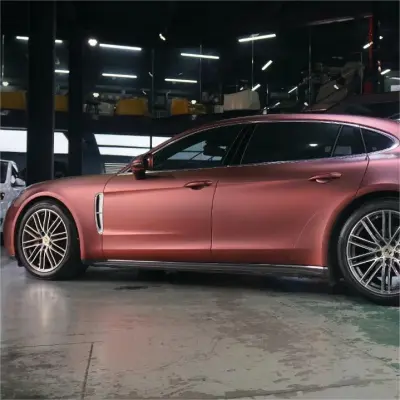 Matte Wine Red Car Vinyl Wrap review Hans 03