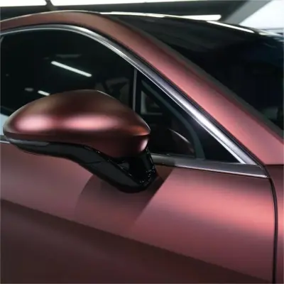 Matte Wine Red Car Vinyl Wrap review Hans 05
