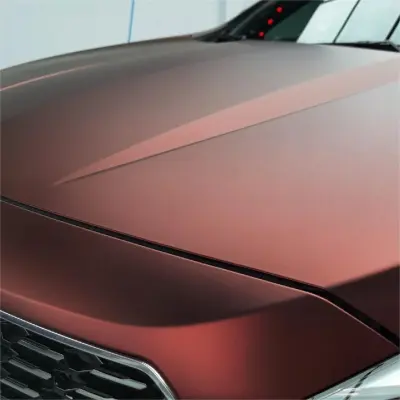 Matte Wine Red Car Vinyl Wrap review Dan 04