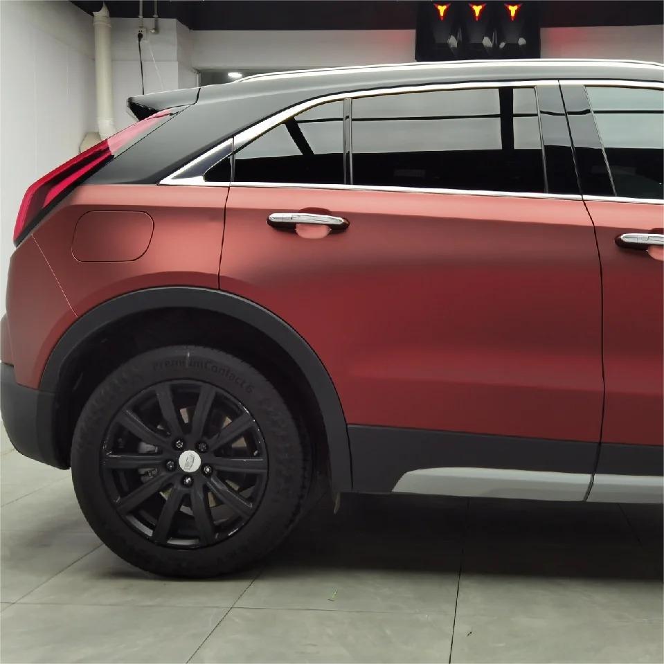 Matte Wine Red Car Vinyl Wrap review Dan 02