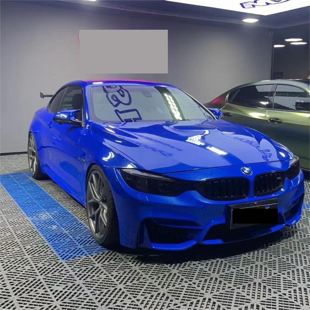 Gloss Diamond Blue Wrap | Metallic Sparkle Blue Vinyl Wraps