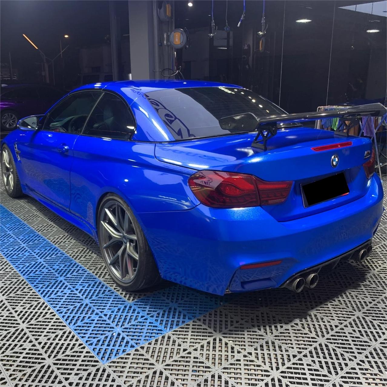 Gloss Metallic Diamond Blue Car Vinyl Wrap review Angel 05