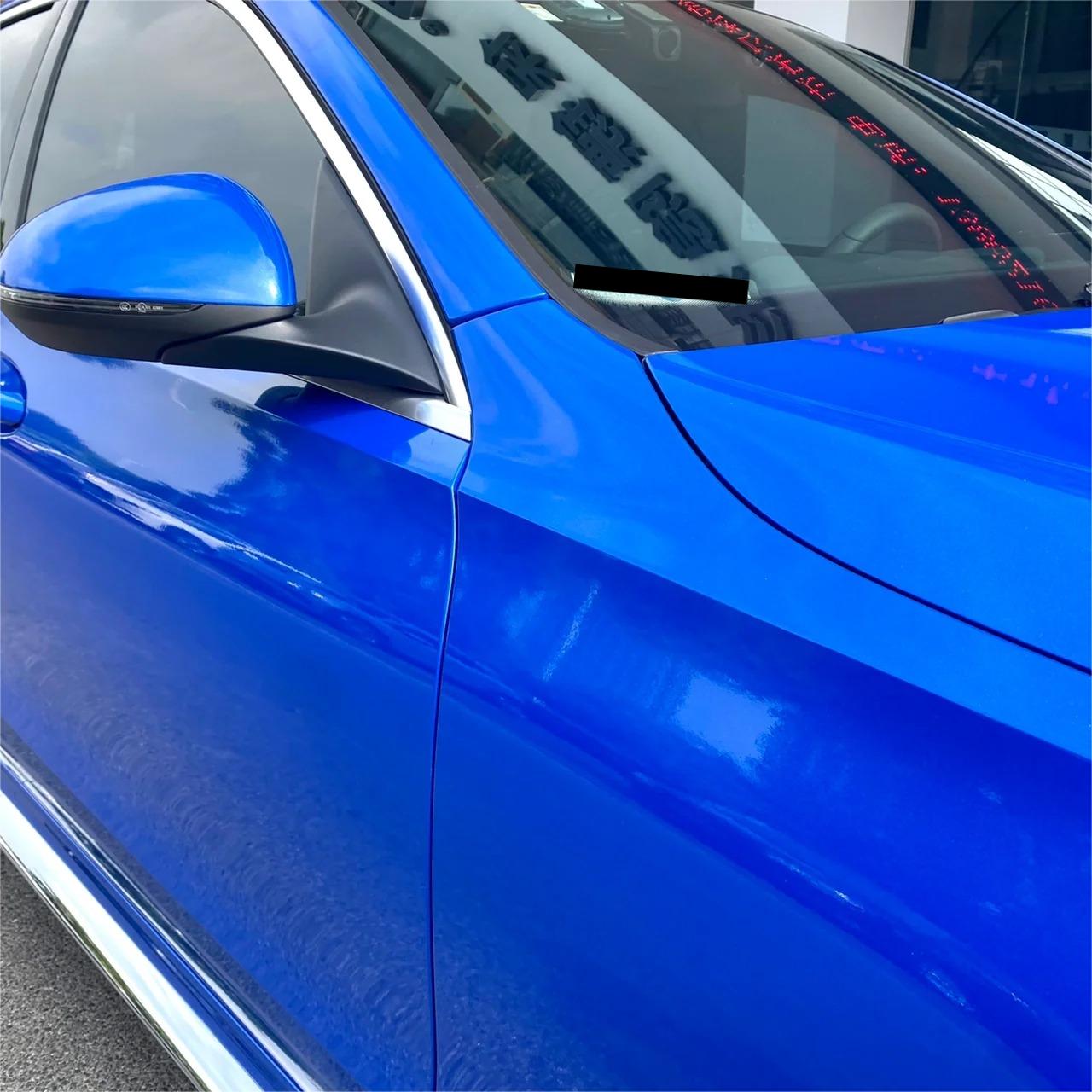 Gloss Metallic Diamond Blue Car Vinyl Wrap review Nilson 04