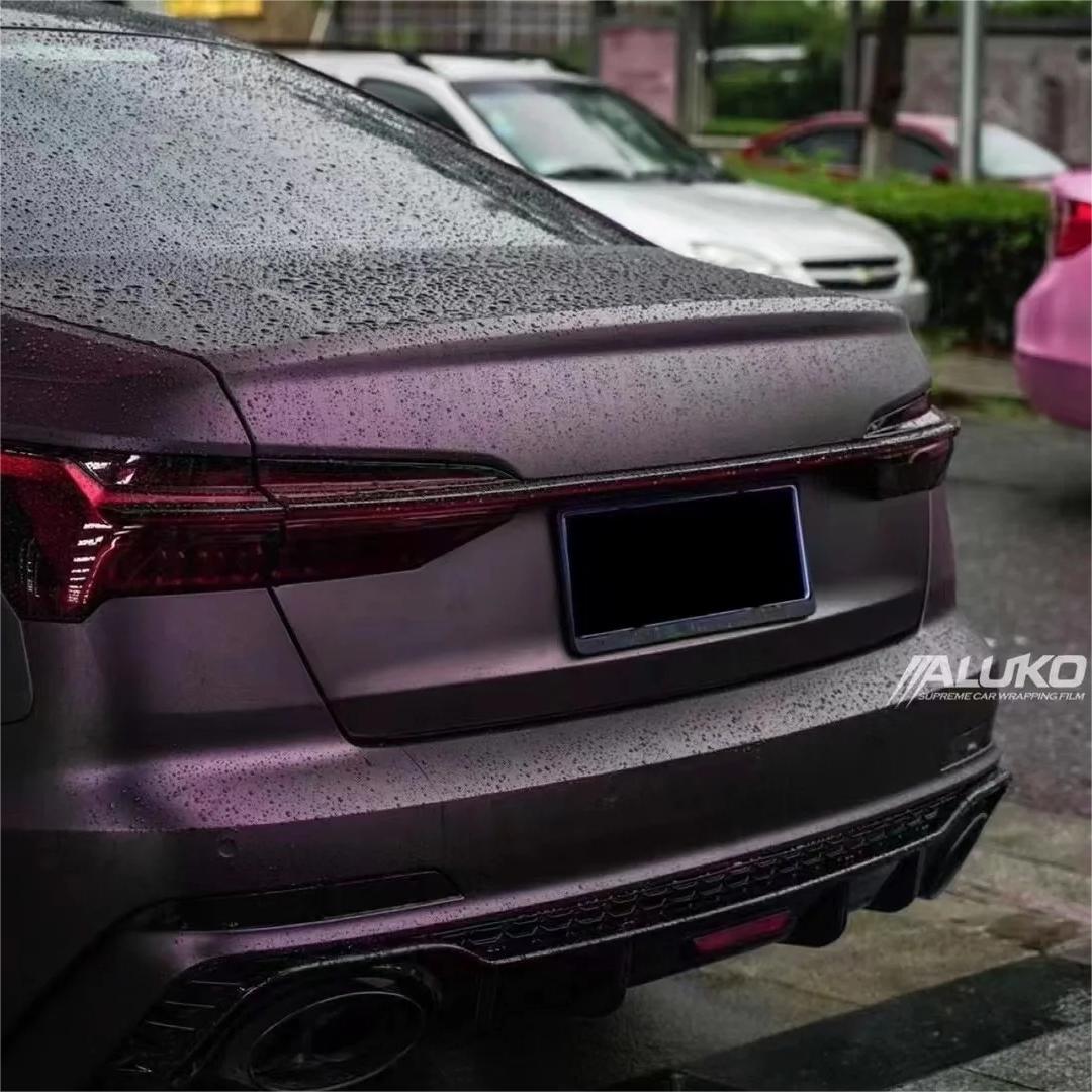 Matte Magic Purple Russian Violet Purple Car Vinyl Wrap PET review Aluko 03