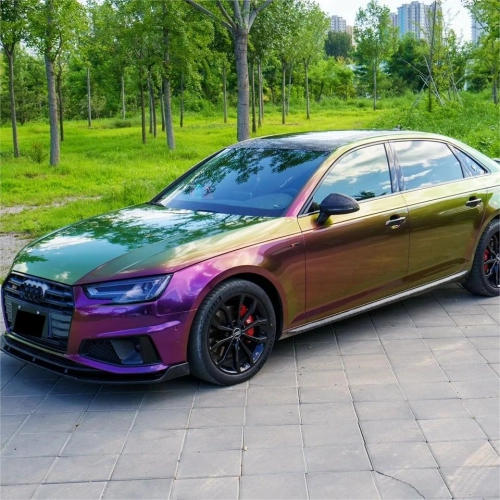 Gloss Metallic Chameleon Yellow Purple Car Vinyl Wrap PET reviewed by