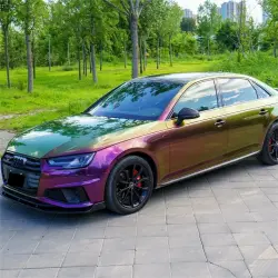 Gloss Metallic Chameleon Yellow Purple Car Vinyl Wrap PET review Lex 01