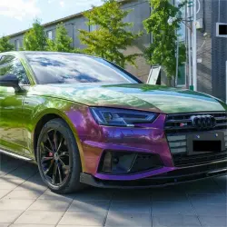 Gloss Metallic Chameleon Yellow Purple Car Vinyl Wrap PET review Lex 03