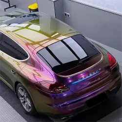 Gloss Metallic Chameleon Yellow Purple Car Vinyl Wrap PET review Michel 02