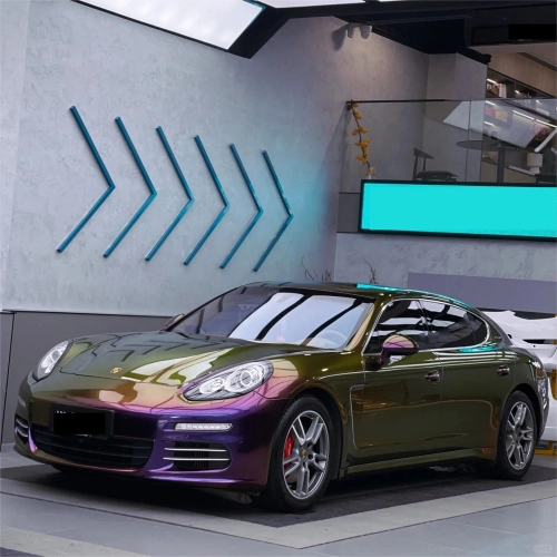 Gloss Metallic Chameleon Yellow Purple Car Vinyl Wrap PET reviewed by