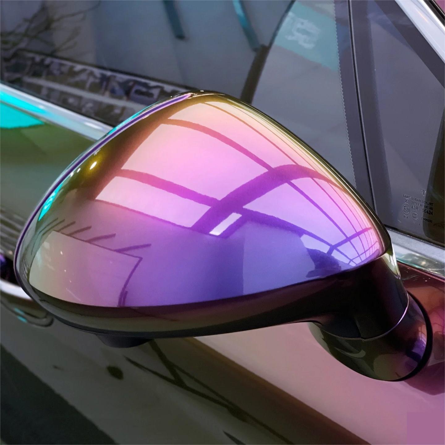 Gloss Metallic Chameleon Yellow Purple Car Vinyl Wrap PET review Michel 04