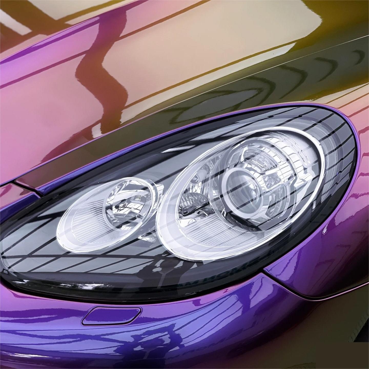 Gloss Metallic Chameleon Yellow Purple Car Vinyl Wrap PET review Michel 03