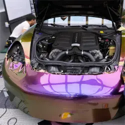 Gloss Metallic Chameleon Yellow Purple Car Vinyl Wrap PET review Michel 06