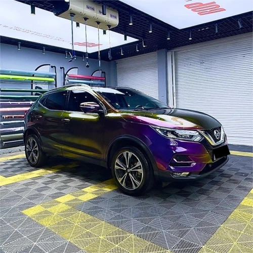 Gloss Metallic Chameleon Yellow Purple Car Vinyl Wrap PET reviewed by