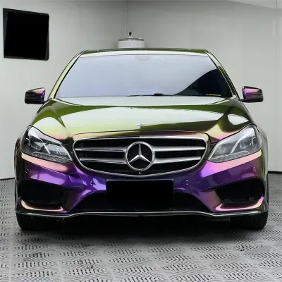 Gloss Metallic Chameleon Yellow Purple Car Vinyl Wrap PET review Bob 01