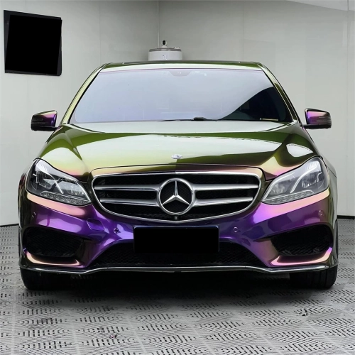 Gloss Metallic Chameleon Yellow Purple Car Vinyl Wrap PET review Bob