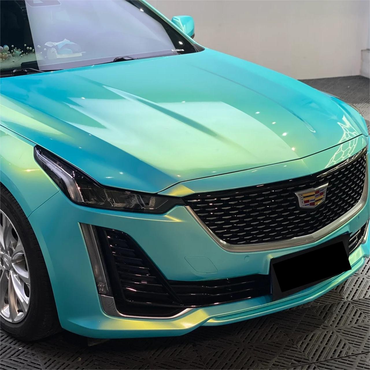 Gloss Metallic Neon Ice Blue Car Vinyl Wrap review Don 01