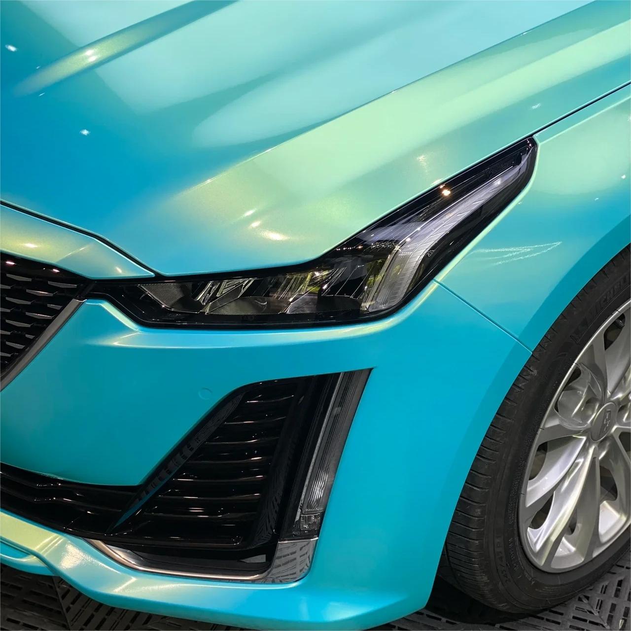 Gloss Metallic Neon Ice Blue Car Vinyl Wrap review Don 02