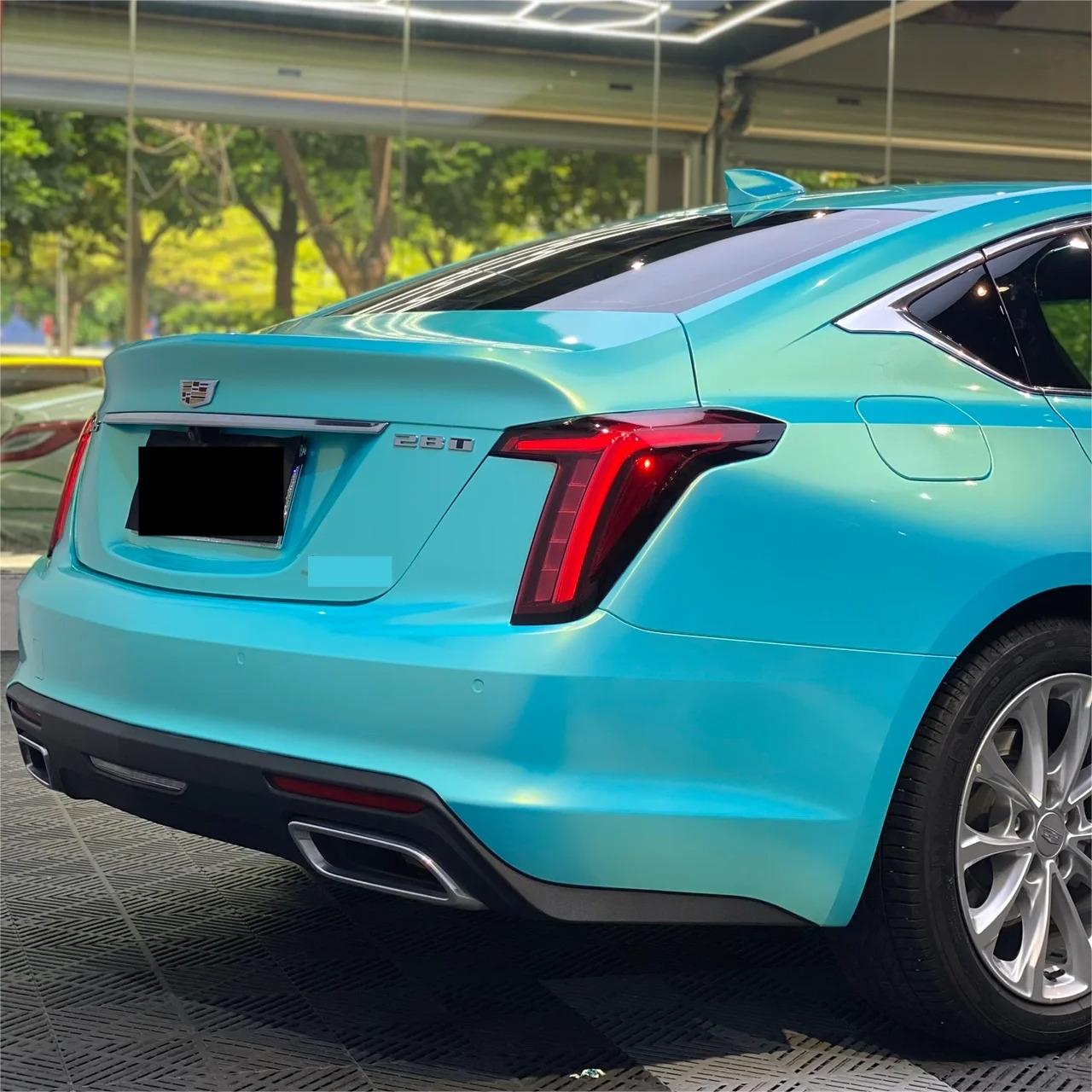 Gloss Metallic Neon Ice Blue Car Vinyl Wrap review Don 05