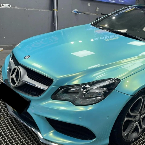 Gloss Metallic Neon Ice Blue Car Vinyl Wrap review 