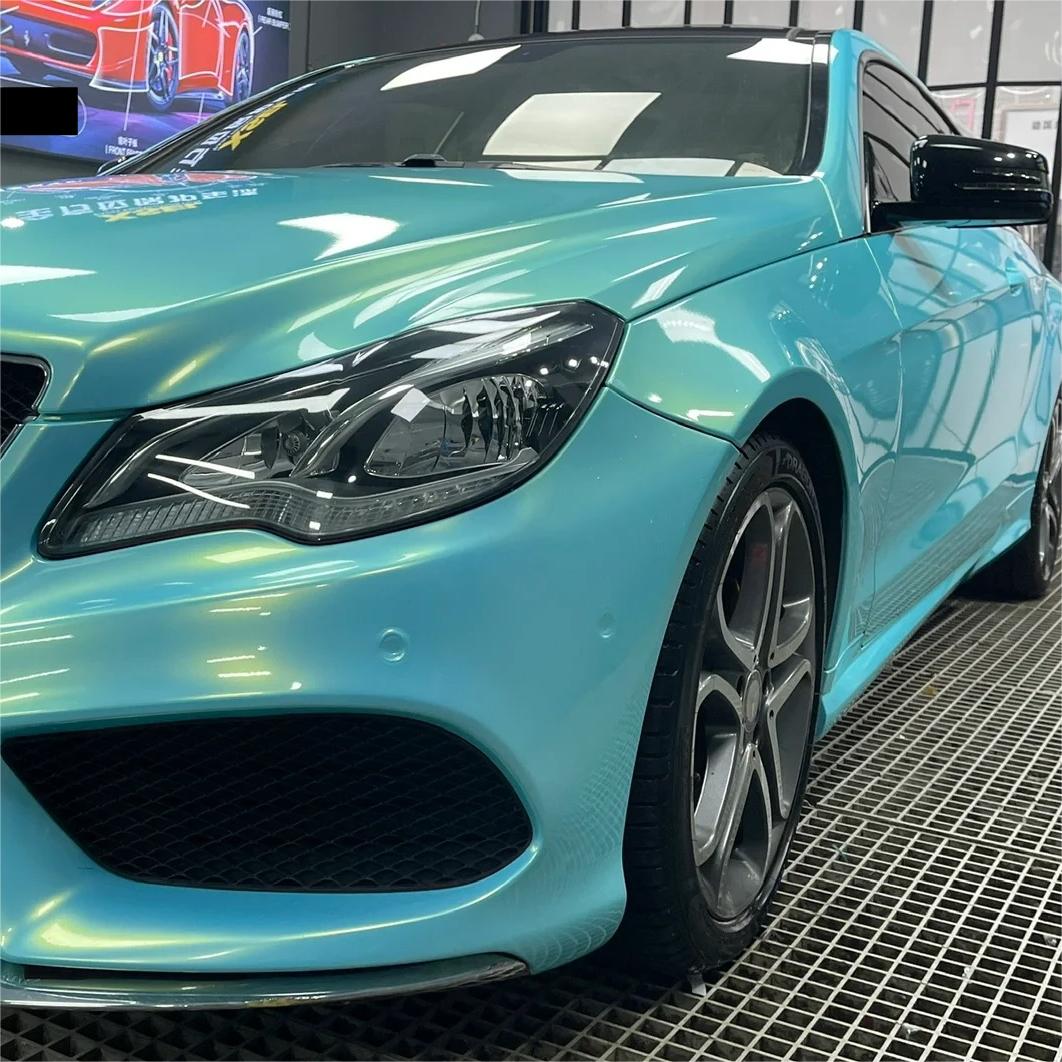 Gloss Metallic Neon Ice Blue Car Vinyl Wrap review Ray 01