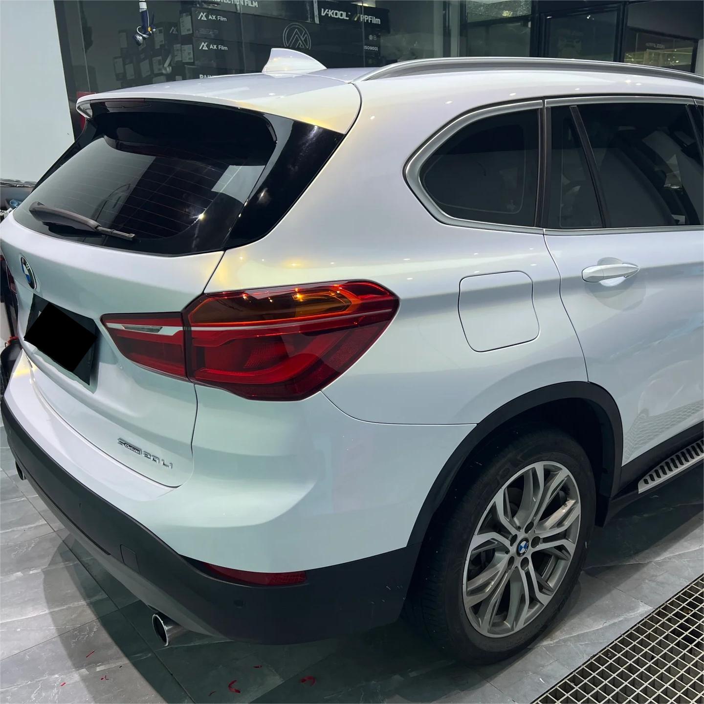 Gloss Metallic Chameleon Gold White Car Vinyl Wrap Audi PET review Jason 05