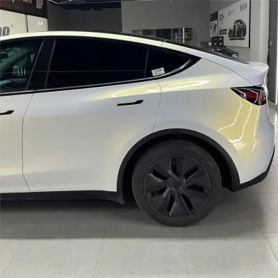 Gloss Metallic Chameleon Gold White Car Vinyl Wrap Audi PET review Luke 03