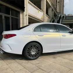 Gloss Metallic Chameleon Gold White Car Vinyl Wrap Audi PET review Ben 06
