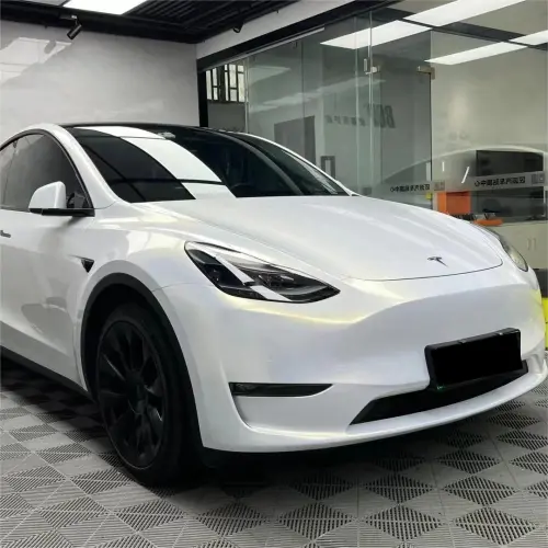 Gloss Metallic Chameleon Gold White Car Vinyl Wrap Audi PET review 