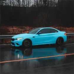 Gloss Miami Blue Car Vinyl Wrap Porsche PET review Harry 04