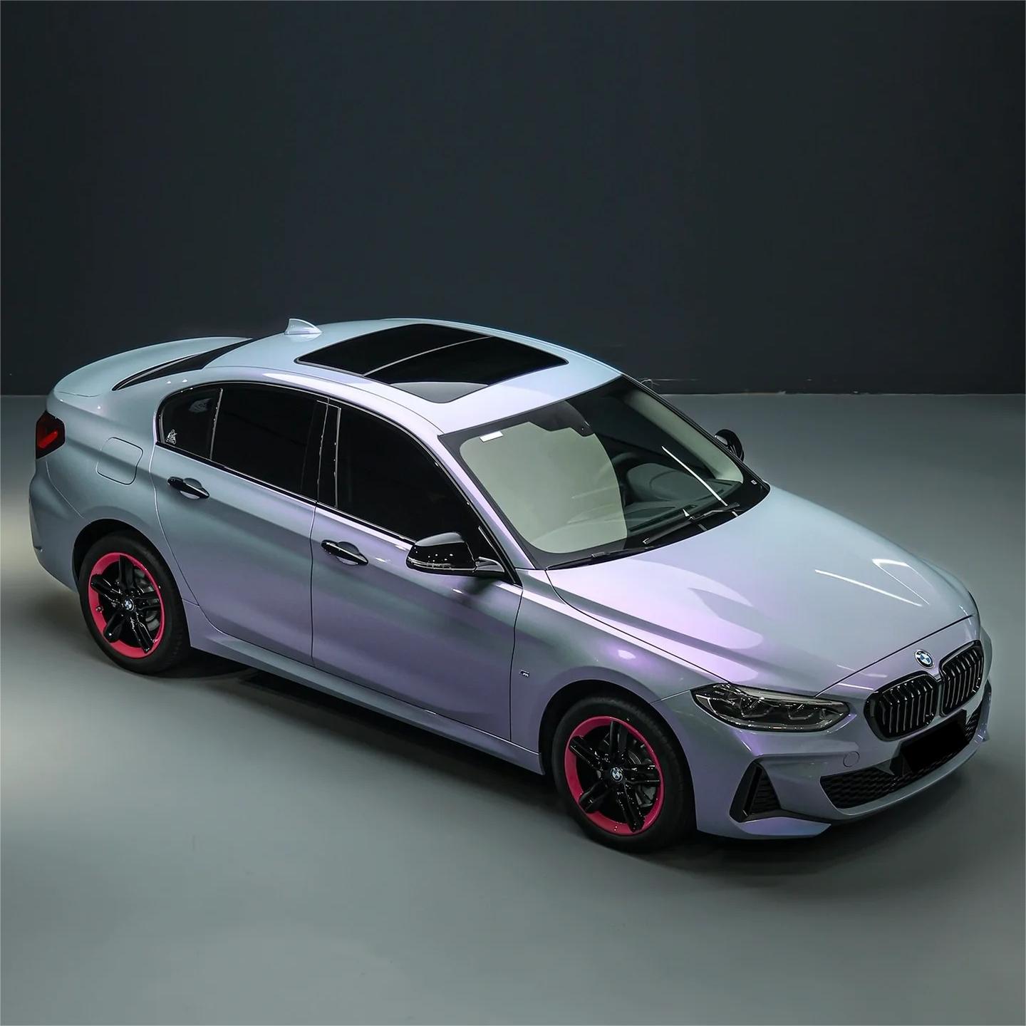 Gloss Metallic Chameleon Candy Grey Purple Car Vinyl Wrap PET review Jordi 01