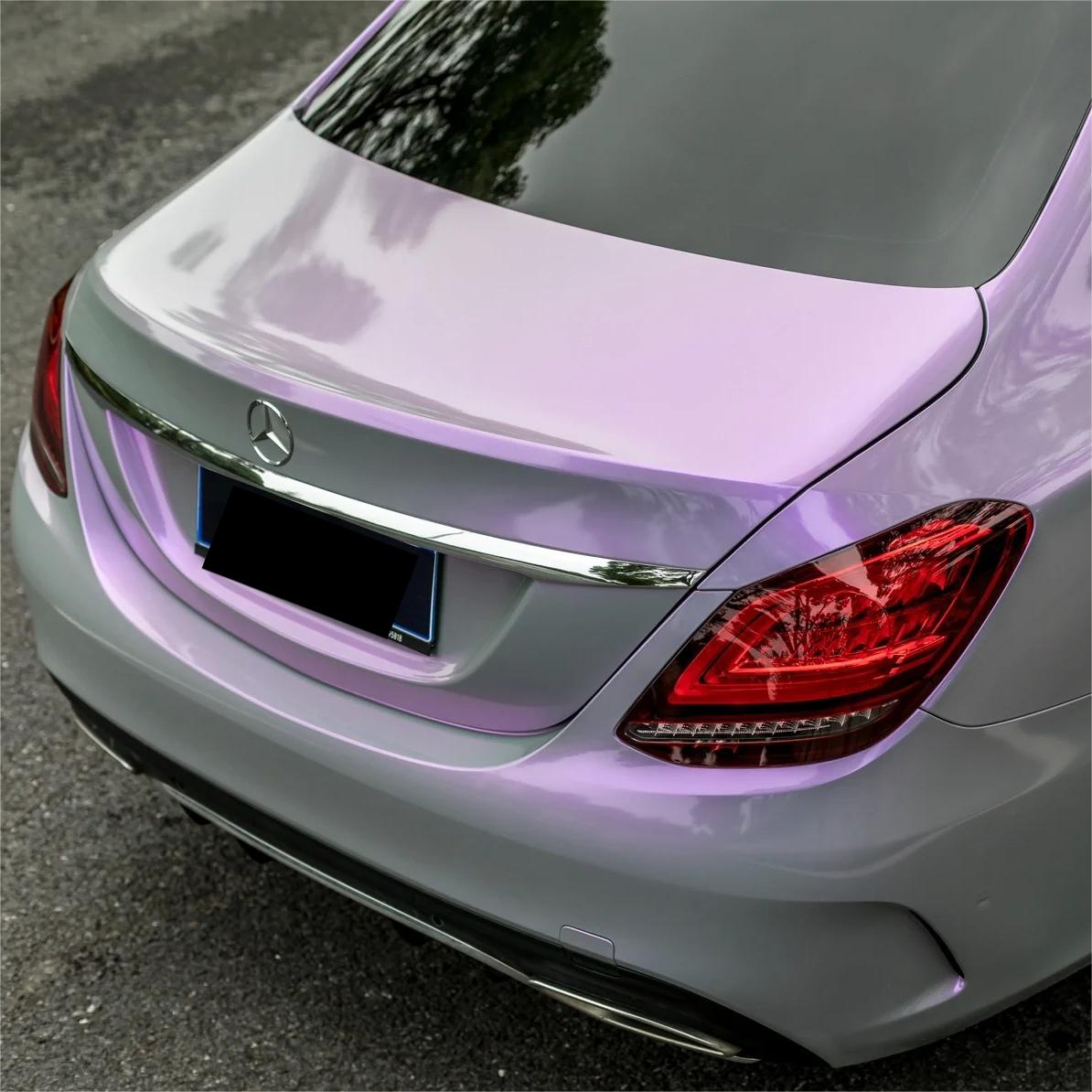 Gloss Metallic Chameleon Candy Grey Purple Car Vinyl Wrap PET review Tomas 02