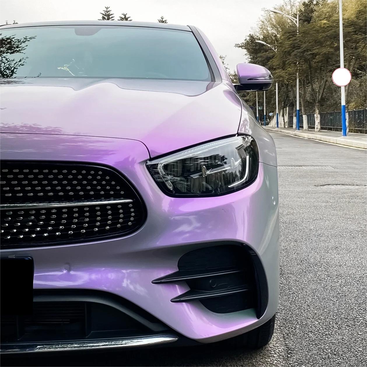 Gloss Metallic Chameleon Candy Grey Purple Car Vinyl Wrap PET review Boby 02