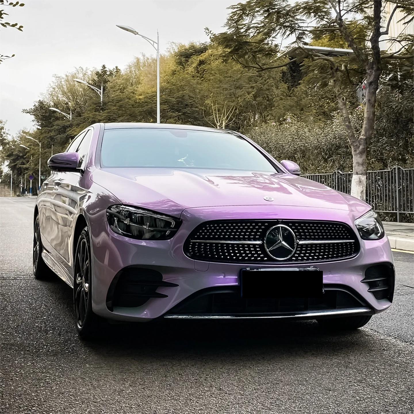 Gloss Metallic Chameleon Candy Grey Purple Car Vinyl Wrap PET review Boby 00