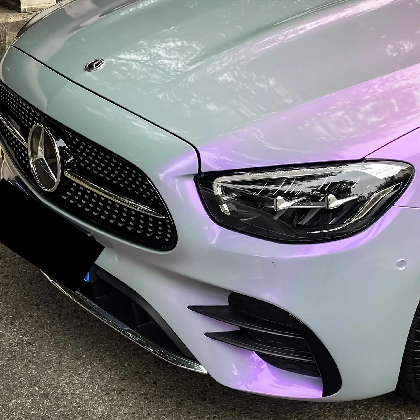 Gloss Metallic Chameleon Candy Grey Purple Car Vinyl Wrap PET review Boby 03