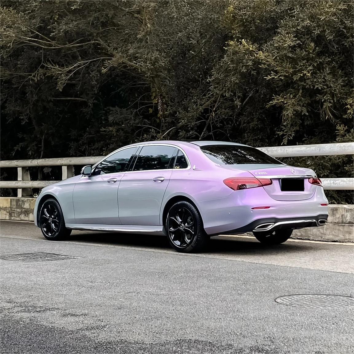 Gloss Metallic Chameleon Candy Grey Purple Car Vinyl Wrap PET review Boby 01