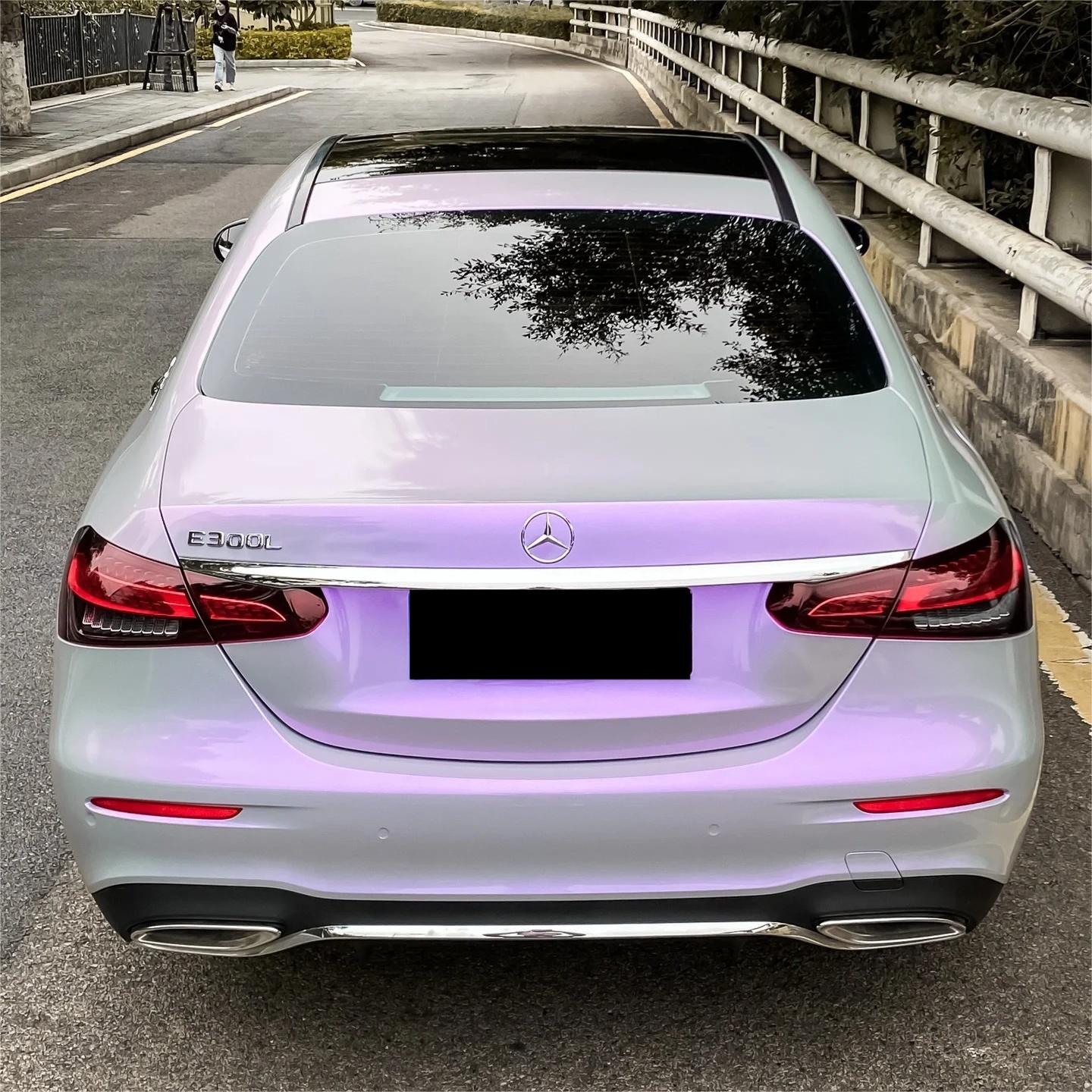 Gloss Metallic Chameleon Candy Grey Purple Car Vinyl Wrap PET review Boby 04