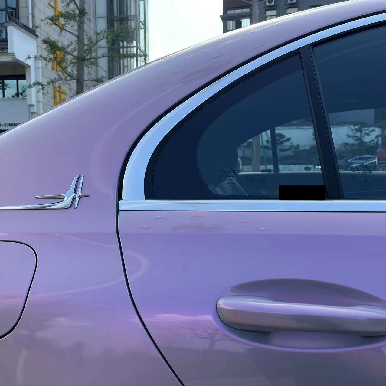Gloss Metallic Chameleon Candy Grey Purple Car Vinyl Wrap PET review Gobe 02