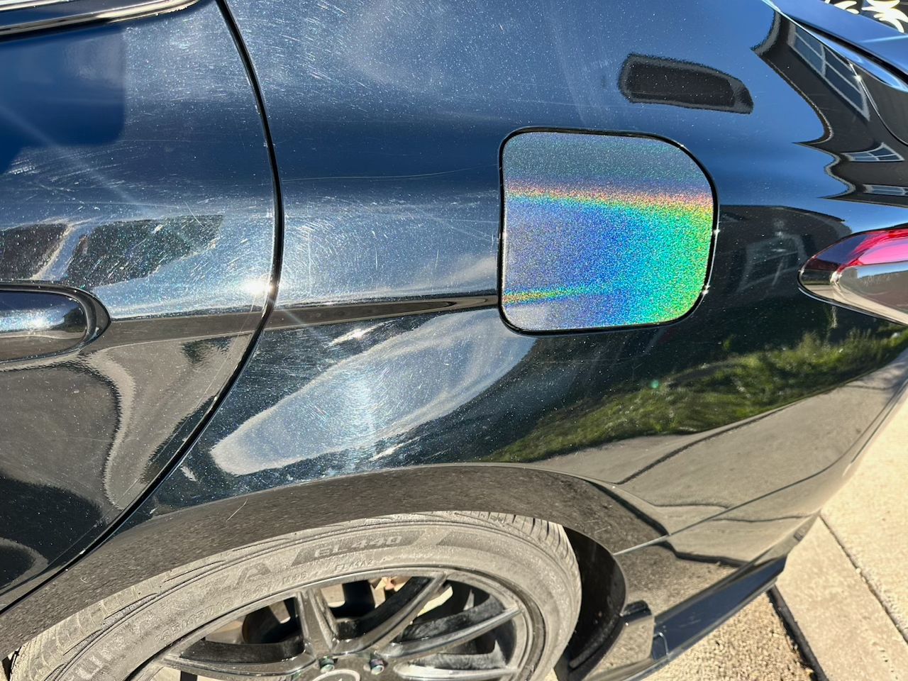 Matte Metallic Rainbow Laser Black Car Vinyl Wrap review Damaris 01