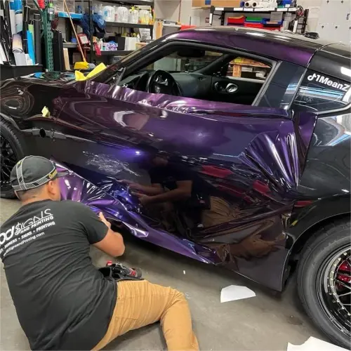Gloss Metallic Midnight Purple Car Vinyl Wrap BMW PET review 